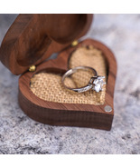 Solid wood jewelry box - jewelry ring storage box can be engraved with name - $21.99+