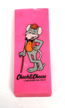 Vintage Chuck E Cheese Eraser Prize Toy Pink Jumbo Logo Showbiz Pizza  - $23.00