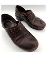 bjordal jillian brown womens leather professional nurses slip on clogs s... - $53.56 CAD