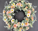 Spring Summer Wreath 22 Inch for Front Door Flocked Artificial Lambs Ear... - $45.03