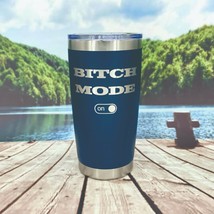 Bitch Mode Engraved Tumbler Cup Water Bottle Military Mug Coffee Thermos... - £19.14 GBP