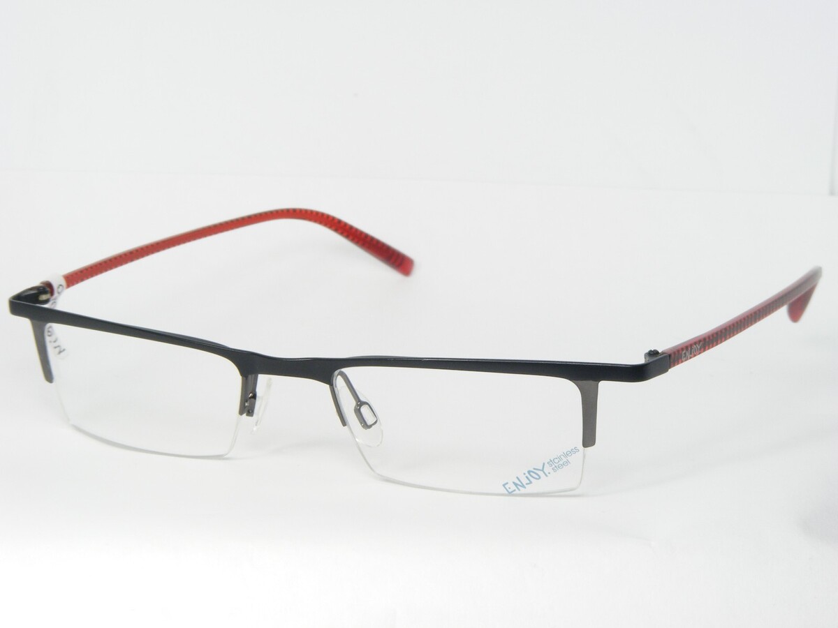 Enjoy E 5756 D Matt Schwarz/Gunmetal Rot Brille Brillengestell E5756 47-... - $56.41