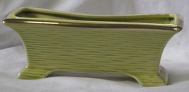 Vintage Planter Window Box Lime Green with Gold Trim/Gilt  - £23.59 GBP