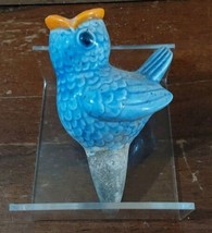 Ceramic Upright Bluebird Plant Water Spike Feeder Aid Vintage Glazed - £18.34 GBP