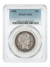 1902 50C PCGS VF25 - $203.70