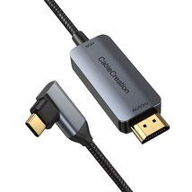 Angle USB C to HDMI Cable 4K@60Hz, CableCreation 6ft Right Angle Type-C to HDMI  - £29.60 GBP