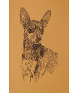 Miniature Pinscher Dog Art Print #49 WORD DRAWING Kline adds dogs name f... - $49.95