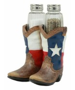 Ebros Western Cowboy Or Cowgirl Texas Flag Boots Salt and Pepper Shakers... - £19.11 GBP