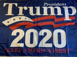 TRUMP 2020 HUGE FLAG 4x6 ft 100% KEEP AMERICA FIRST KAF ROUGH TEX 100D HUGE - £28.32 GBP