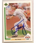 von hayes Signed Autographed card 1991 Upper Deck - $9.98