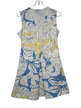 Zara Women&#39;s Dress Floral Retro Style Mini Sleeveless V-neck Front Pleats Sz. 8 - $23.75