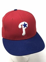 Philadelphia Phillies Wool Fitted Baseball Hat New Era 59FIFTY 6 5/8 USA Made - £19.80 GBP
