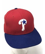 Philadelphia Phillies Wool Fitted Baseball Hat New Era 59FIFTY 6 5/8 USA... - £19.43 GBP