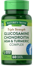 Glucosamine Chondroitin MSM Complex | 60 Caplets | Triple Strength Supplement wi - £22.32 GBP