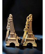 Vintage Eiffel Tower Keychains Set - Paris Souvenirs Gold &amp; Silver Tone - £17.79 GBP