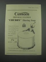 1954 Cussons Imperial Leather Chubby Shaving Soap Advertisement - £14.72 GBP