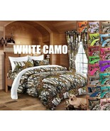 7 pc White Snow Camo Full Size Comforter Sheets and Pillowcases - €77,14 EUR