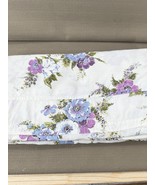 Vintage 1950s Floral Bedspread Coverlet w/ Drop Skirt – Purple Roses Cot... - $50.45 CAD