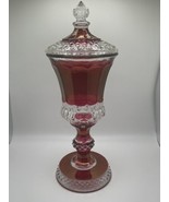 Vintage WESTMORLAND WATERFORD CRYSTAL URN WITH RUBY STAIN - £55.53 GBP