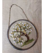 Hand Painted Blossoming Tree Hanging Glass Decor - $37.91