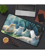 Serene Cat Desk Mat, Cat Lovers Gift, Office Decor, Mouse Pad, Personali... - $28.07 CAD