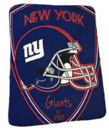 New York Giants Blanket NFL Plush Throw Fleece Blue Red Soft Cozy Footba... - $12.84