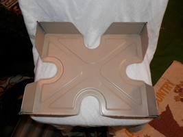 vintage Industrial X shape footed desk tray metal mid century tan precis... - $24.99