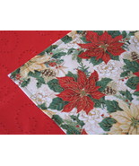 Christmas Table Topper 31&quot;x31&quot; cotton designer fabric - red green gold c... - £19.61 GBP