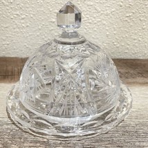 Vintage American Cut Glass Eleanor Pinwheel Crystal Hand Cut Dome Butter... - $44.54