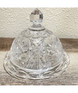 Vintage American Cut Glass Eleanor Pinwheel Crystal Hand Cut Dome Butter... - £34.99 GBP