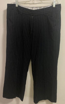 Danielle B Womens Capri Dress Pants Black Pinstripe size 10 tall - £5.56 GBP