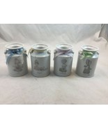 Lot Of 4 Prcious Moments Month Figurines Jars - July August November Dec... - £7.46 GBP