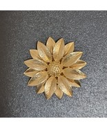 Vintage Sarah Coventry 1964 SATIN PETALS Brushed Gold Tone Flower Brooch... - $24.99 CAD