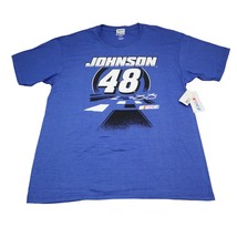 NWT Nascar Jimmie Johnson Shirt Mens XL Blue 48 Hendrick Motorsport T Short Slv - $18.69