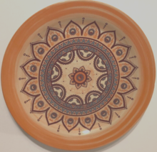 ELAMA Zen Rust Mozaik Bohemian Stoneware Orange Blue Brown Salad Plate 8... - $7.17