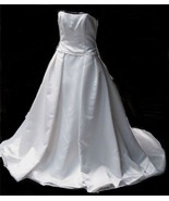 Barbara Allin Polyester Satin Strapless Wedding Dress with Train, GORGEO... - $494.99