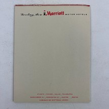 Marriot Motor Hotels Branded Vintage Mini Note Pad - £11.86 GBP