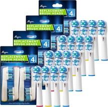 Replacement Brush Heads Compatible With Oral B- Double Clean Design, Pack of 16  - £25.57 GBP