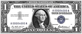 Currency Bank Note - US $1.00 Dollar Silver Certificate (1957) Poster 10... - $19.99