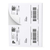Labels 1000 Adhesive Blank Shipping Labels 2 Per Sheet 8.5 X 5.5 Premium Qual... - £33.88 GBP