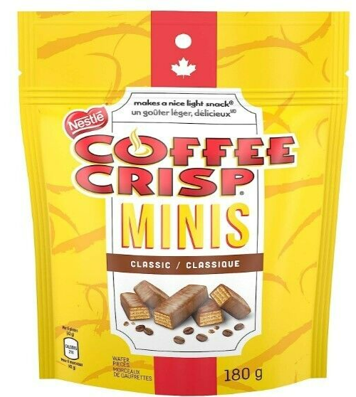 NESTLE COFFEE CRISP NESTLE MINIS, 180g BAG - MADE IN CANADA FREE SHIPPING - $13.85