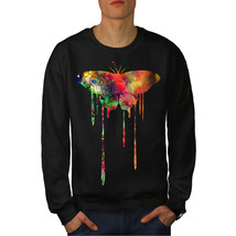 Wellcoda Artistic Butterfly Mens Sweatshirt, Colour Casual Pullover Jumper - £24.02 GBP+