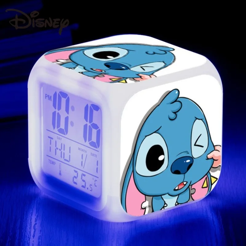Lilo and Stitch Disney Alarm Clock Kawaii Cartoon Anime -8x8x8CM Stitch-09 - $10.52