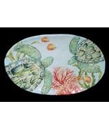 Colorful Embossed Turtles Fish Coral Thick Heavy Melamine 17&quot; Oval Platt... - $48.00 CAD
