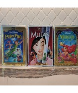 Lot of 3 Disney VHS Peter Pan- Mulan - Mermaid. Masterpiece - $16.04