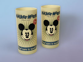 Disney Mickey Mouse Vintage Narrow Drinking Glasses Set of 2 - $13.99