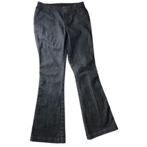 Chico&#39;s Platinum Black Denim Jeans Womens 00 Elastic Waist Flared Pullon... - $22.00