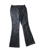 Chico&#39;s Platinum Black Denim Jeans Womens 00 Elastic Waist Flared Pullon... - £17.30 GBP