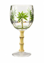 Set of Four Clear and Green Palm Tree Acrylic Stemmed All Purpose Wine G... - $3,667.20 MXN