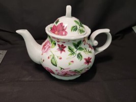 Vintage Ironstone White w Pink Floral Design Teapot EUC - £13.88 GBP